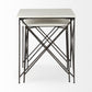 Antiqued Angular Metal and Marble End Table By Homeroots | End Tables | Modishstore - 5