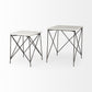 Antiqued Angular Metal and Marble End Table By Homeroots | End Tables | Modishstore - 6