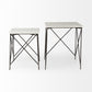 Antiqued Angular Metal and Marble End Table By Homeroots | End Tables | Modishstore - 7