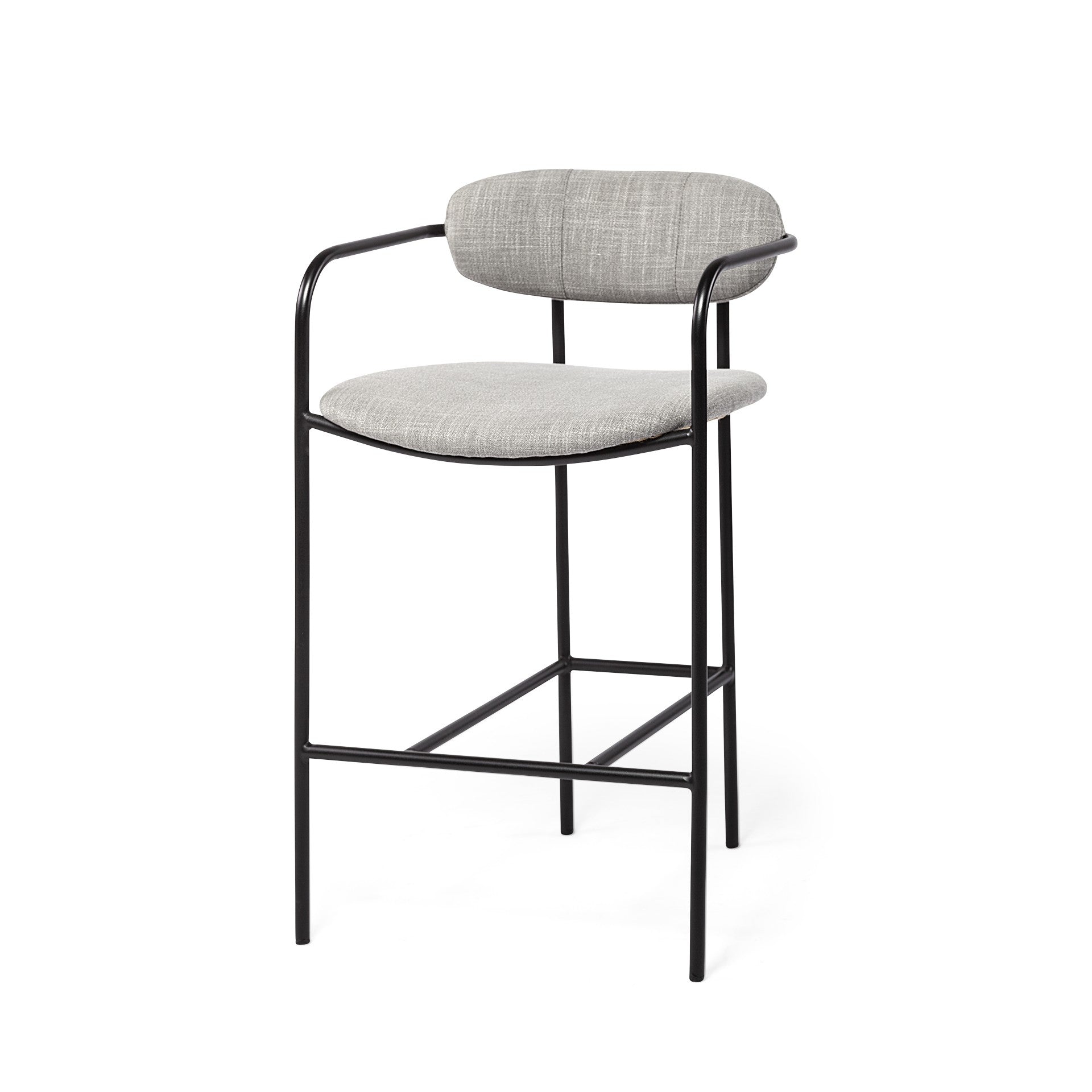 Light Gray Black Framed Counter Stool By Homeroots | Counter Stools | Modishstore