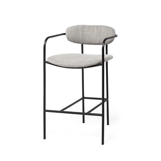 Light Gray Black Framed Counter Stool By Homeroots | Counter Stools | Modishstore