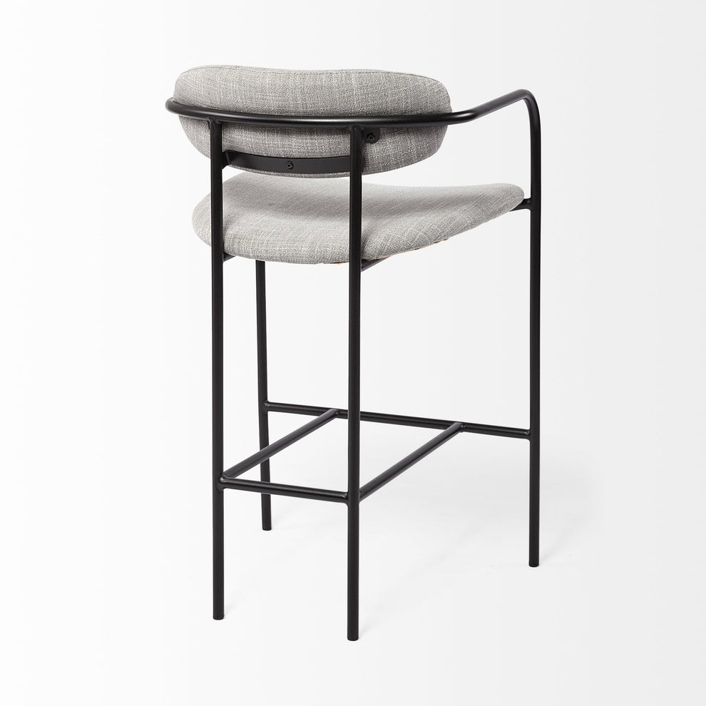 Light Gray Black Framed Counter Stool By Homeroots | Counter Stools | Modishstore - 5