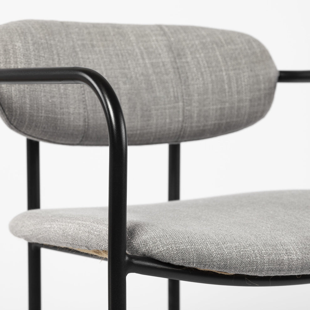 Light Gray Black Framed Counter Stool By Homeroots | Counter Stools | Modishstore - 7