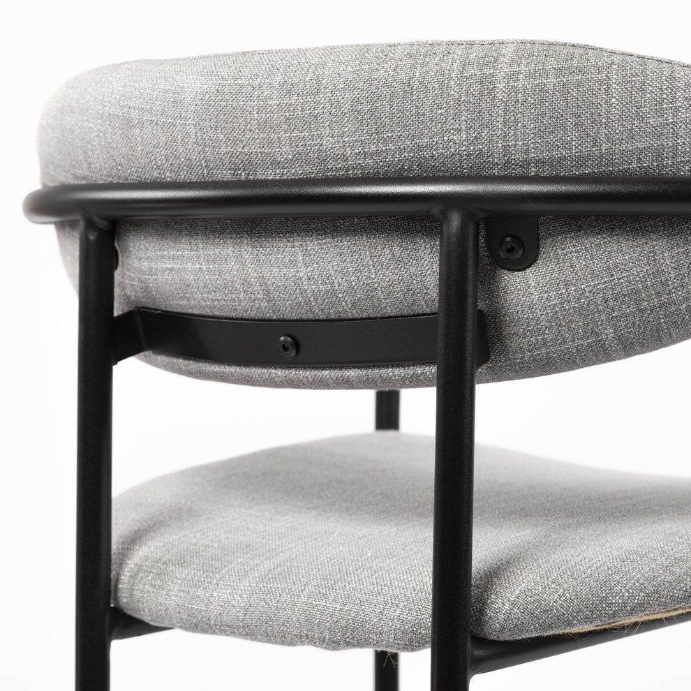 Light Gray Black Framed Counter Stool By Homeroots | Counter Stools | Modishstore - 9