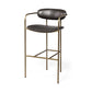 Brown Leather Gold Framed Bar Stool By Homeroots | Bar Stools | Modishstore