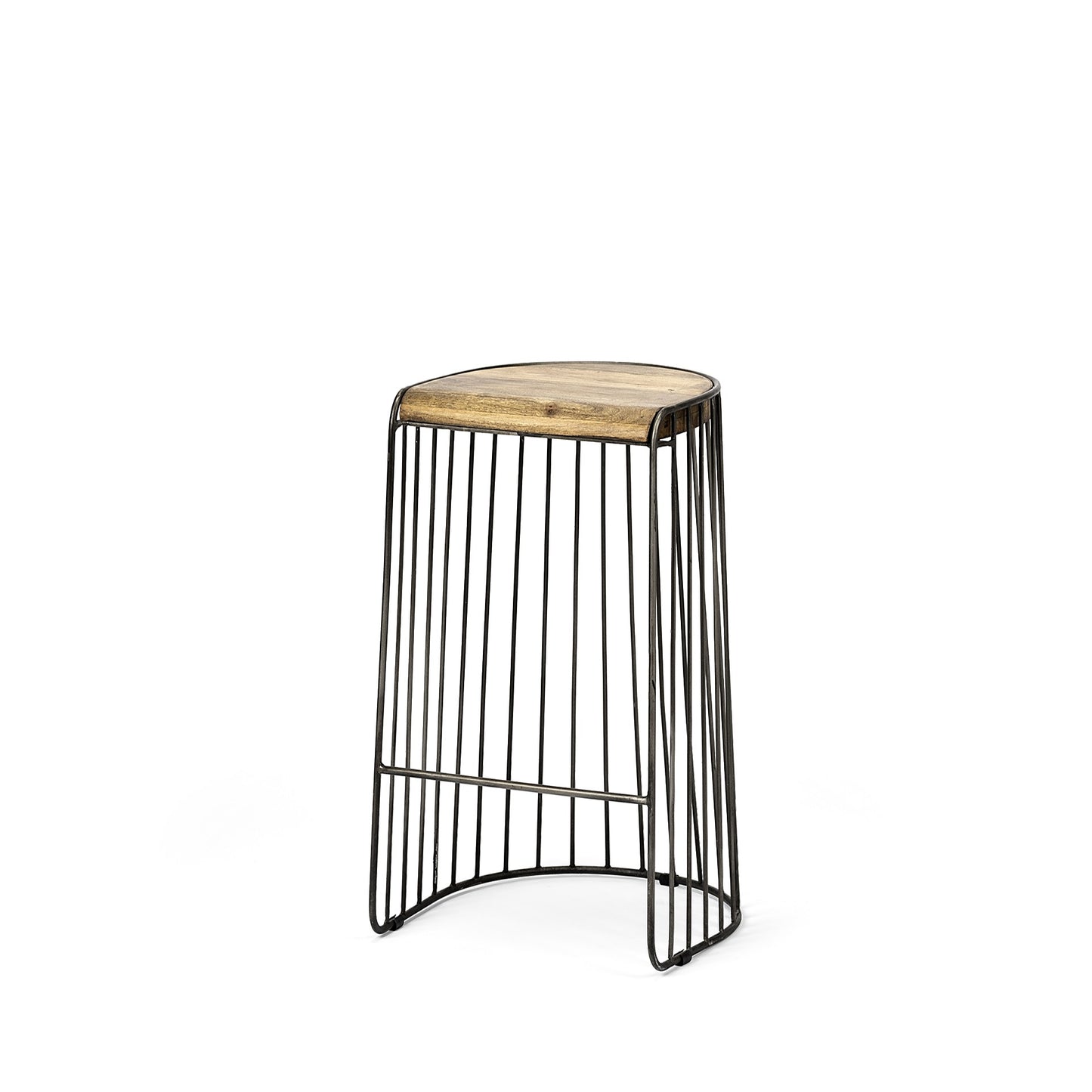 Wood And Metal Wire Design Counter Stool By Homeroots | Counter Stools | Modishstore
