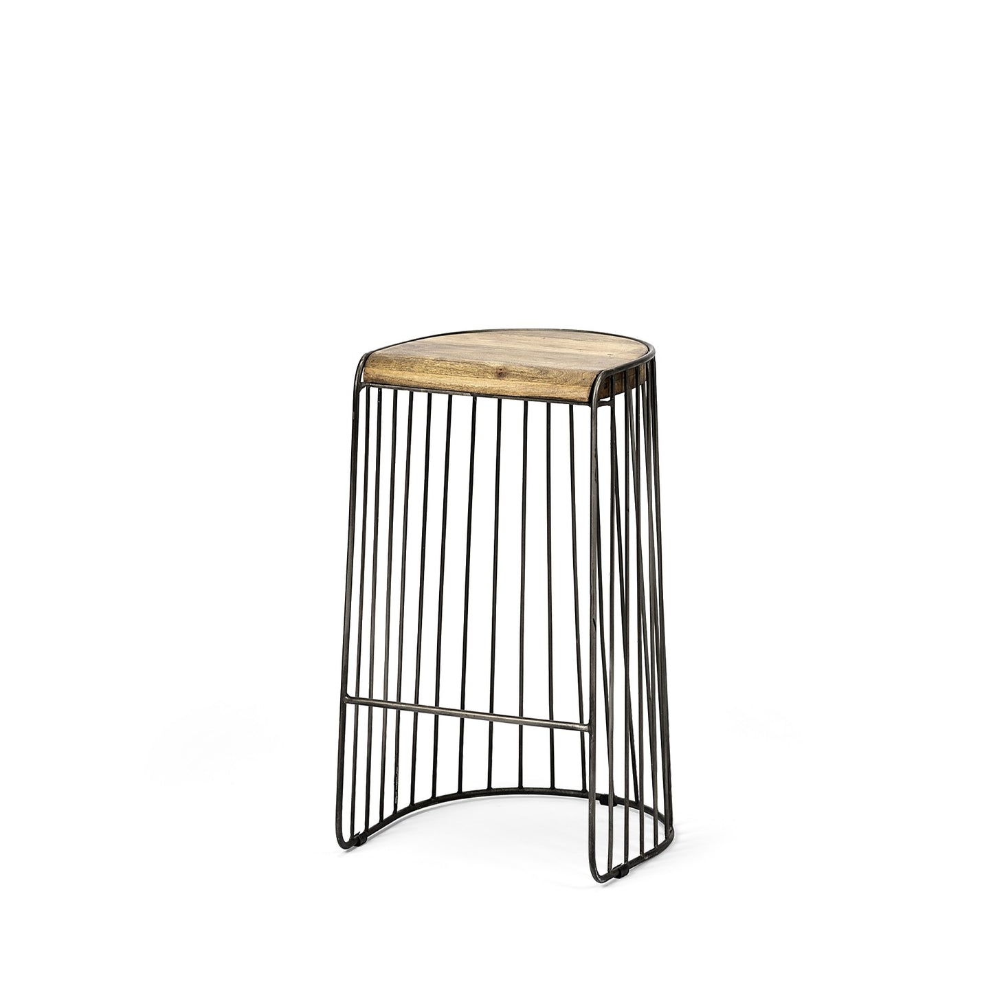 Wood And Metal Wire Design Counter Stool By Homeroots | Counter Stools | Modishstore - 2