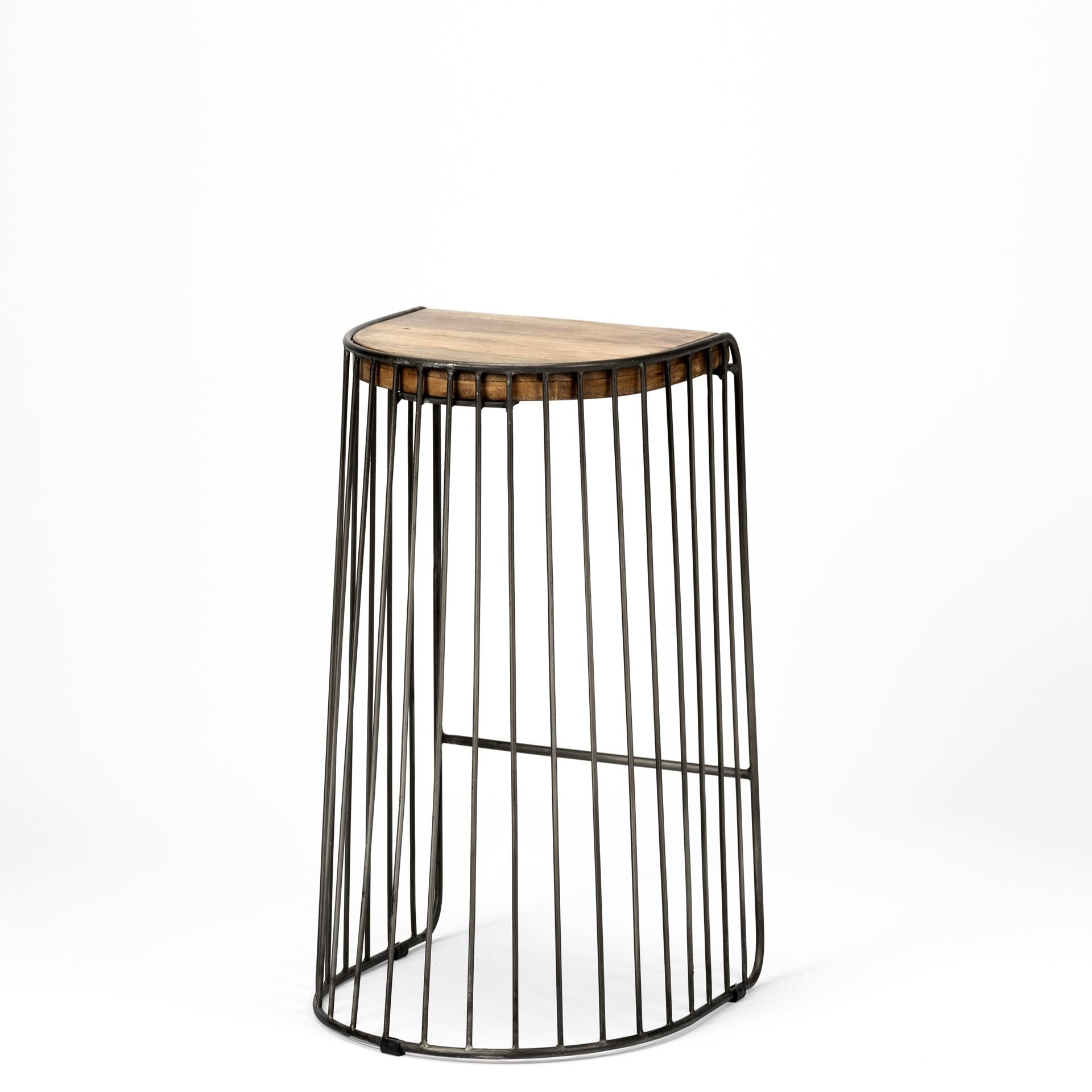 Wood And Metal Wire Design Counter Stool By Homeroots | Counter Stools | Modishstore - 5