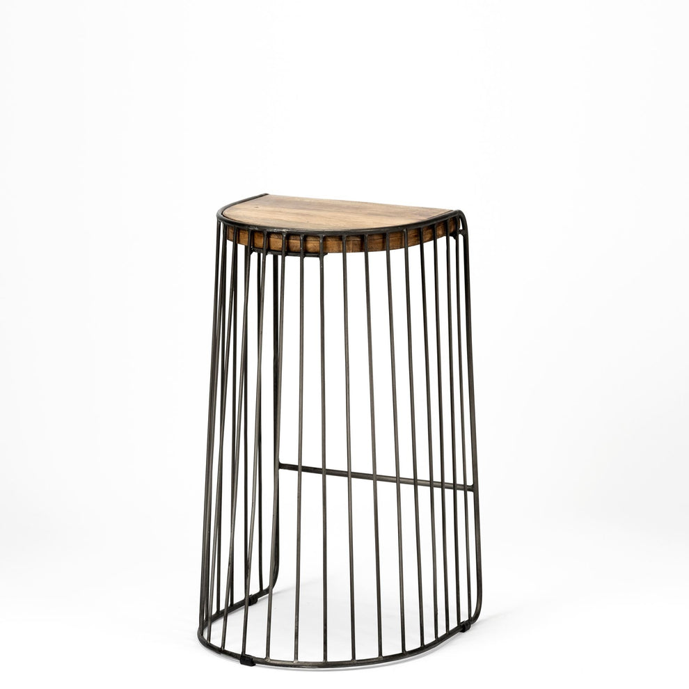 Wood And Metal Wire Design Counter Stool By Homeroots | Counter Stools | Modishstore - 6