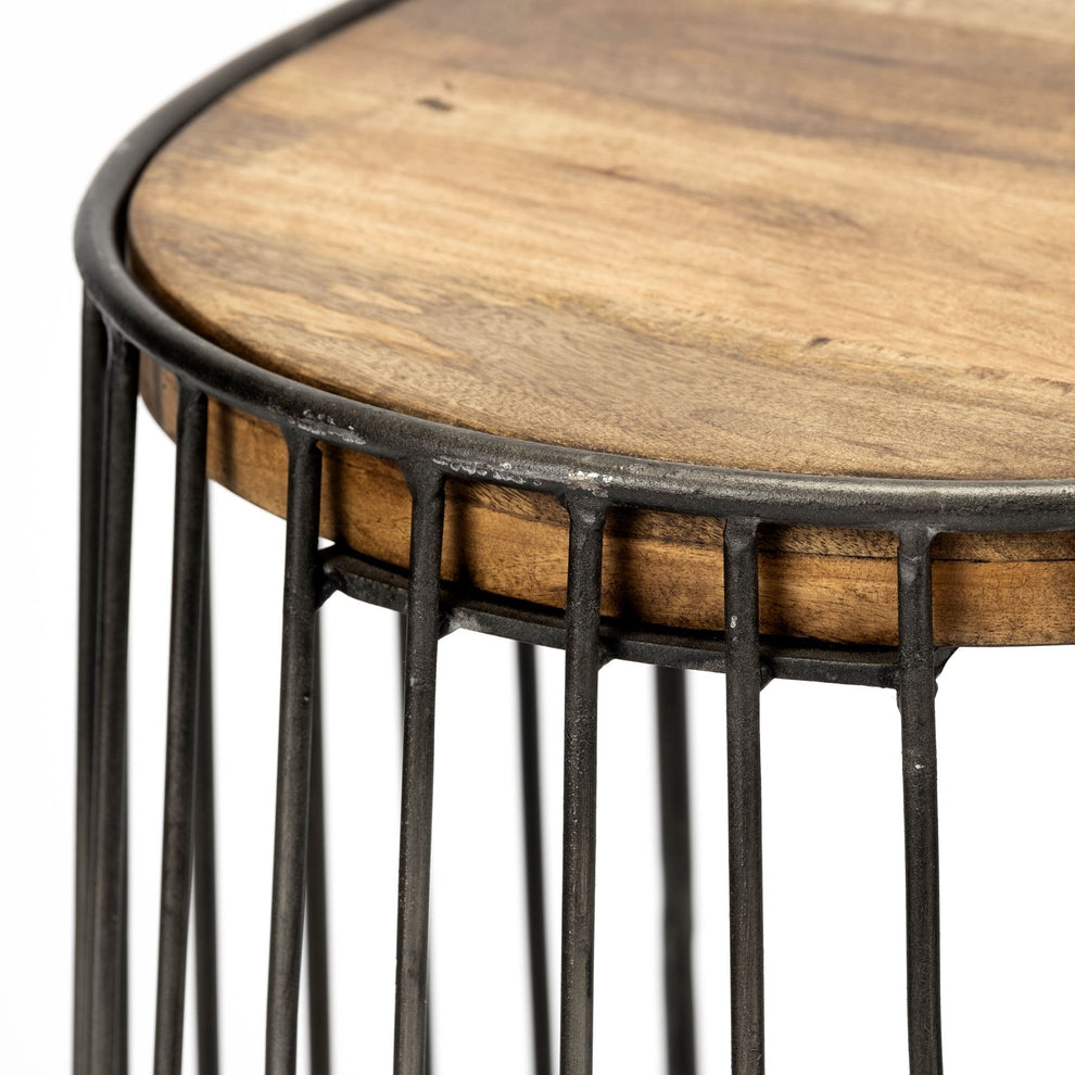 Wood And Metal Wire Design Counter Stool By Homeroots | Counter Stools | Modishstore - 7
