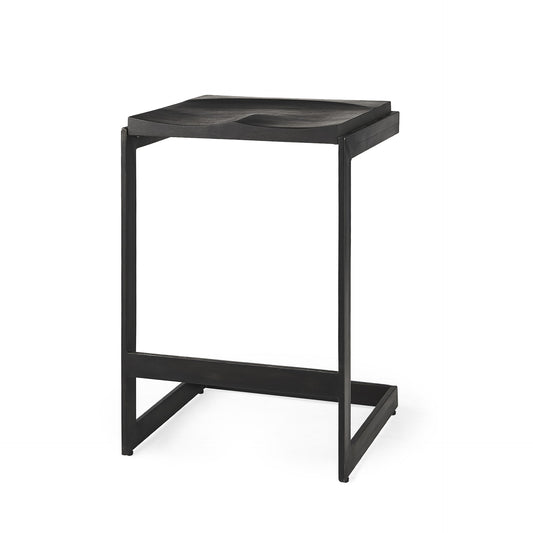 26' Black Cheeky Wood And Metal Counter Stool By Homeroots | Counter Stools | Modishstore