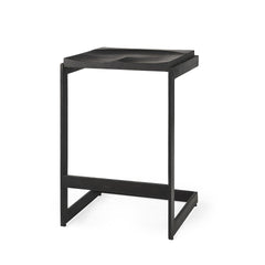 26' Black Cheeky Wood And Metal Counter Stool By Homeroots