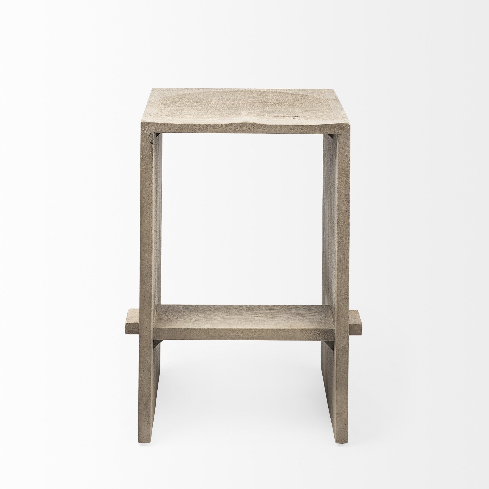 26' Minimal Cool Gray Brown Wood Counter Stool By Homeroots | Counter Stools | Modishstore - 2