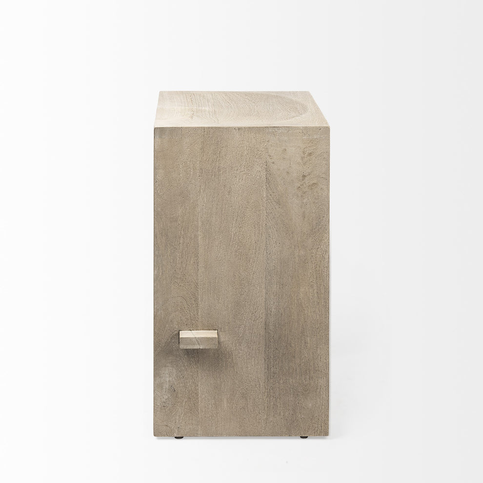 26' Minimal Cool Gray Brown Wood Counter Stool By Homeroots | Counter Stools | Modishstore - 3