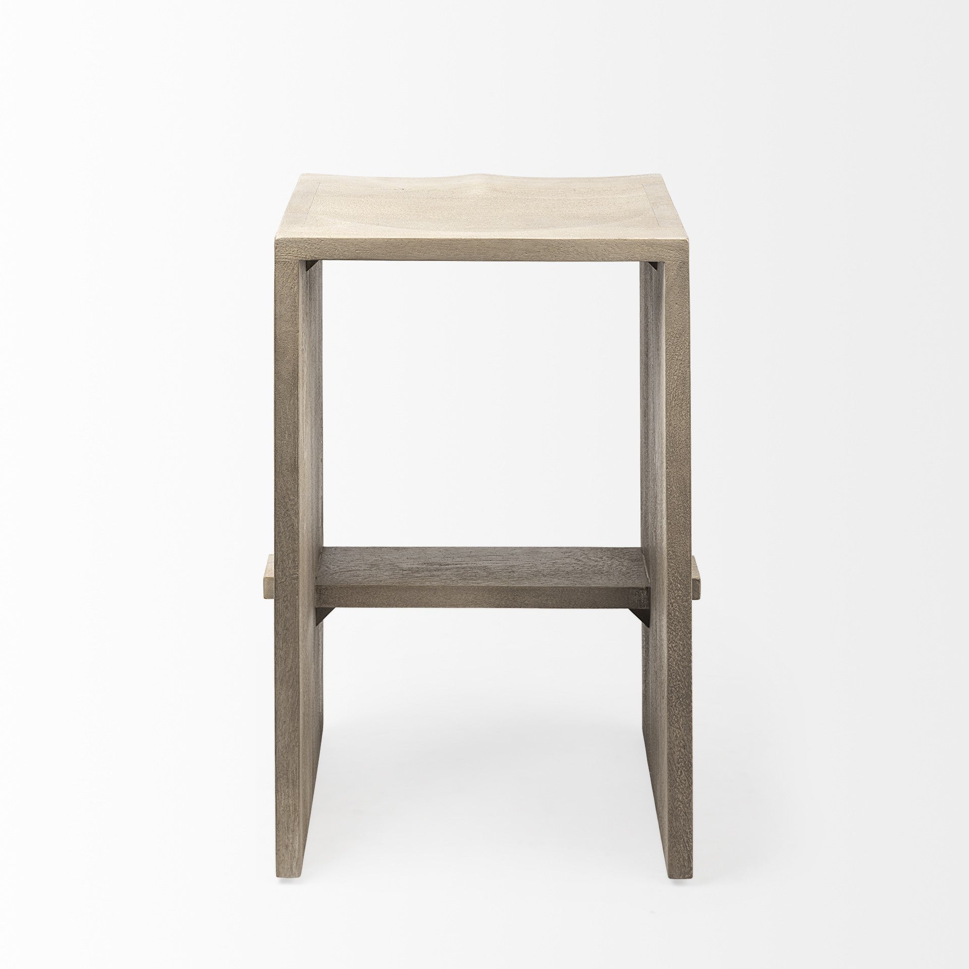 26' Minimal Cool Gray Brown Wood Counter Stool By Homeroots | Counter Stools | Modishstore - 4