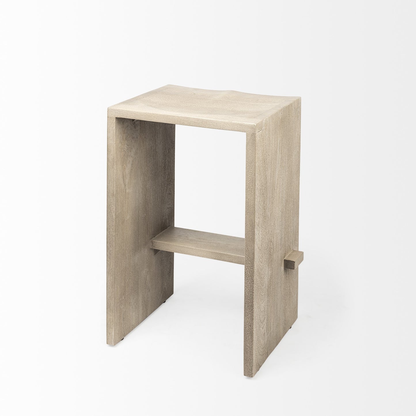 26' Minimal Cool Gray Brown Wood Counter Stool By Homeroots | Counter Stools | Modishstore - 5