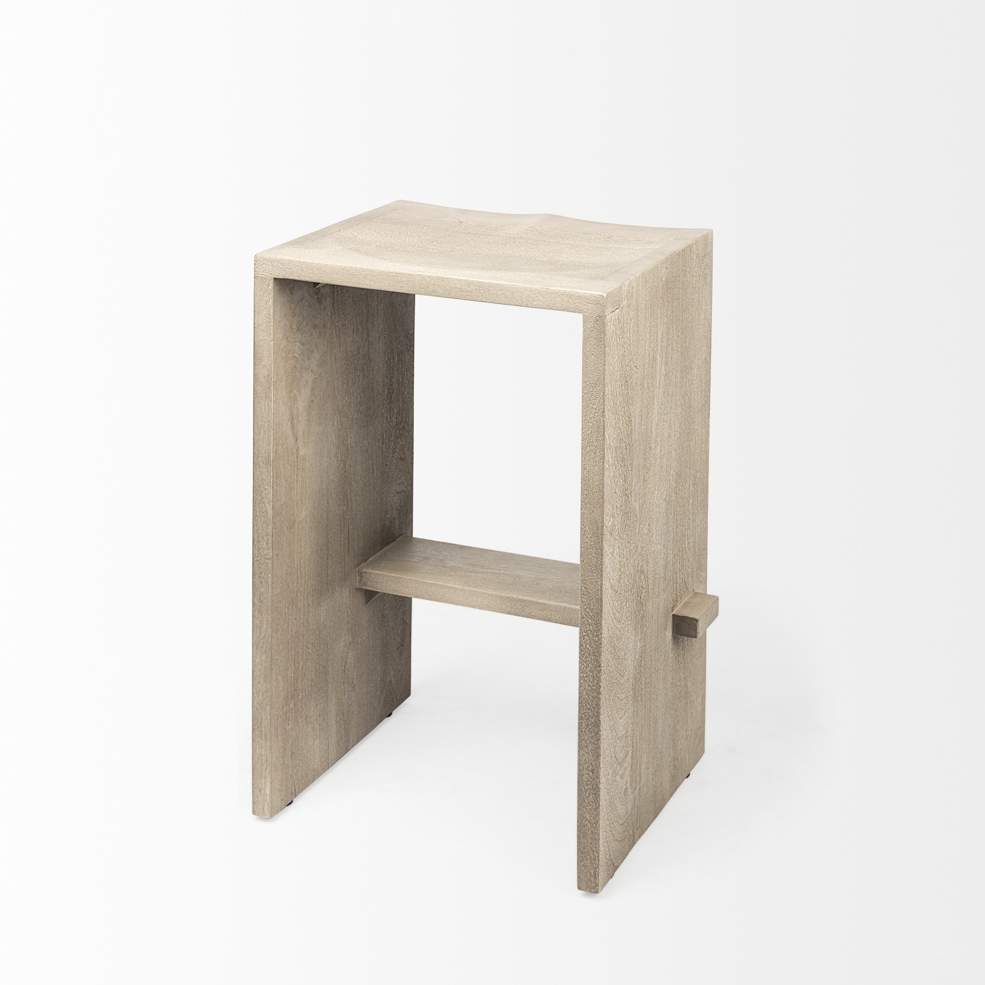 26' Minimal Cool Gray Brown Wood Counter Stool By Homeroots | Counter Stools | Modishstore - 5