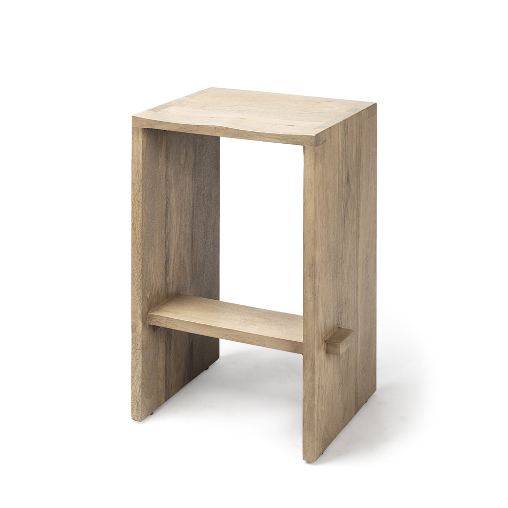 26' Minimal Cool Gray Brown Wood Counter Stool By Homeroots | Counter Stools | Modishstore - 10
