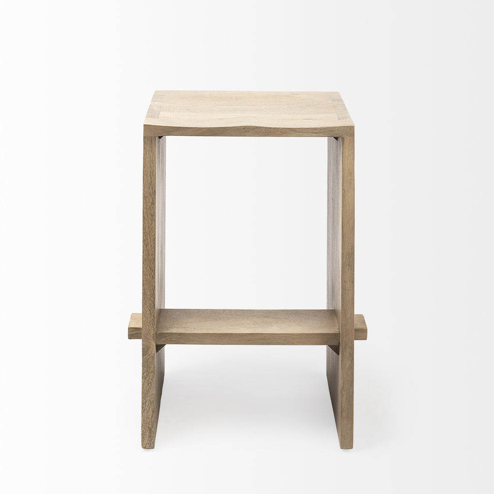26' Minimal Cool Gray Brown Wood Counter Stool By Homeroots | Counter Stools | Modishstore - 11