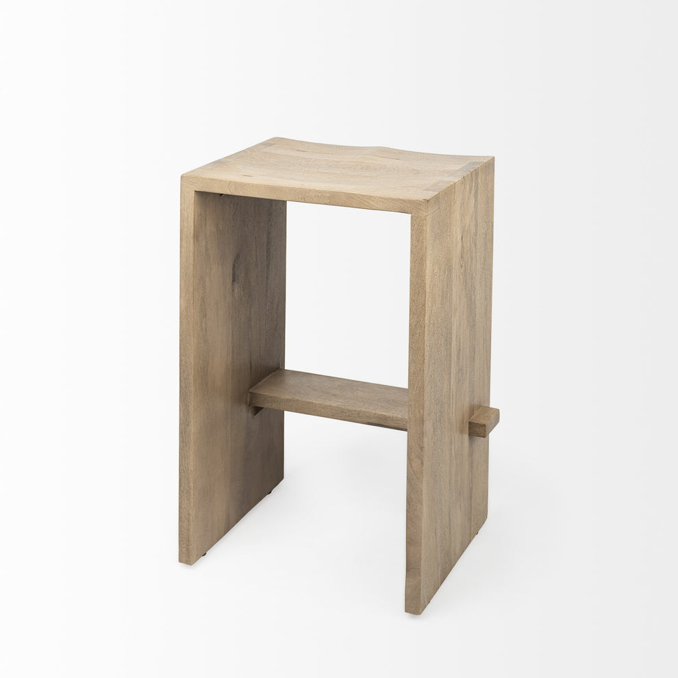 26' Minimal Cool Gray Brown Wood Counter Stool By Homeroots | Counter Stools | Modishstore - 14