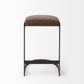Brown Leather C Shape Metal Counter Stool By Homeroots | Counter Stools | Modishstore - 2