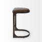 Brown Leather C Shape Metal Counter Stool By Homeroots | Counter Stools | Modishstore - 3