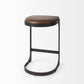 Brown Leather C Shape Metal Counter Stool By Homeroots | Counter Stools | Modishstore - 5