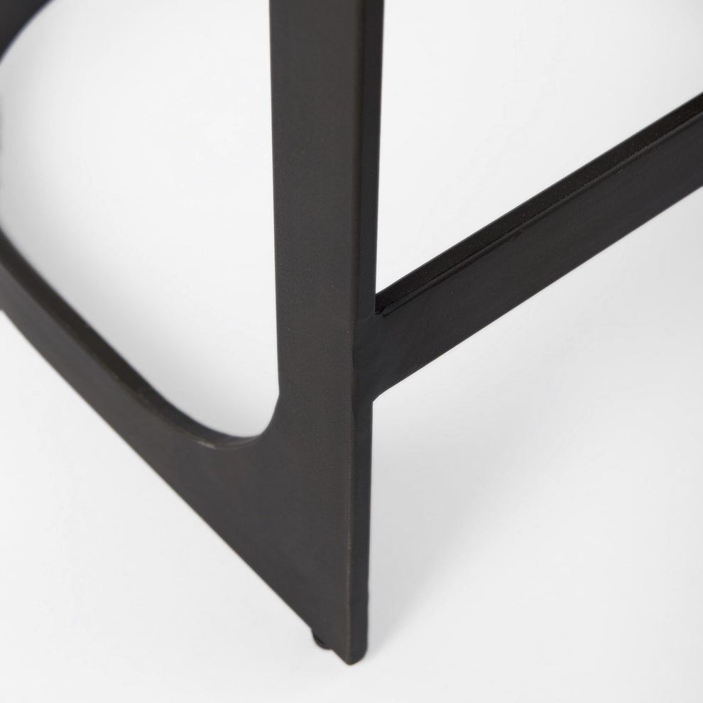 Brown Leather C Shape Metal Counter Stool By Homeroots | Counter Stools | Modishstore - 9