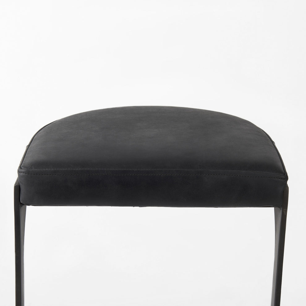Brown Leather C Shape Metal Counter Stool By Homeroots | Counter Stools | Modishstore - 15