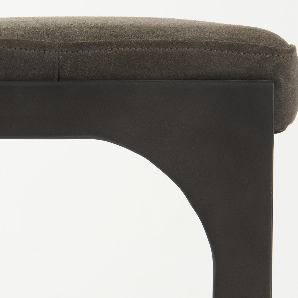 Brown Leather C Shape Metal Bar Stool By Homeroots | Bar Stools | Modishstore - 25