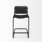 Black Leather Iron Framed Counter Stool By Homeroots | Counter Stools | Modishstore - 2