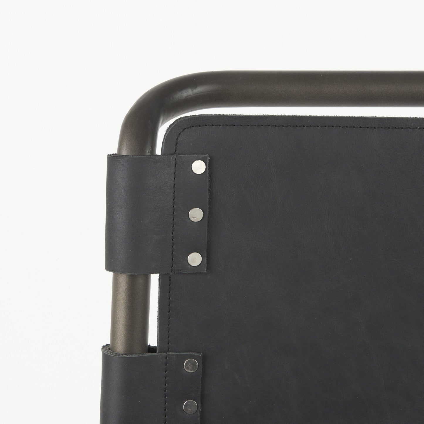 Black Leather Iron Framed Counter Stool By Homeroots | Counter Stools | Modishstore - 6