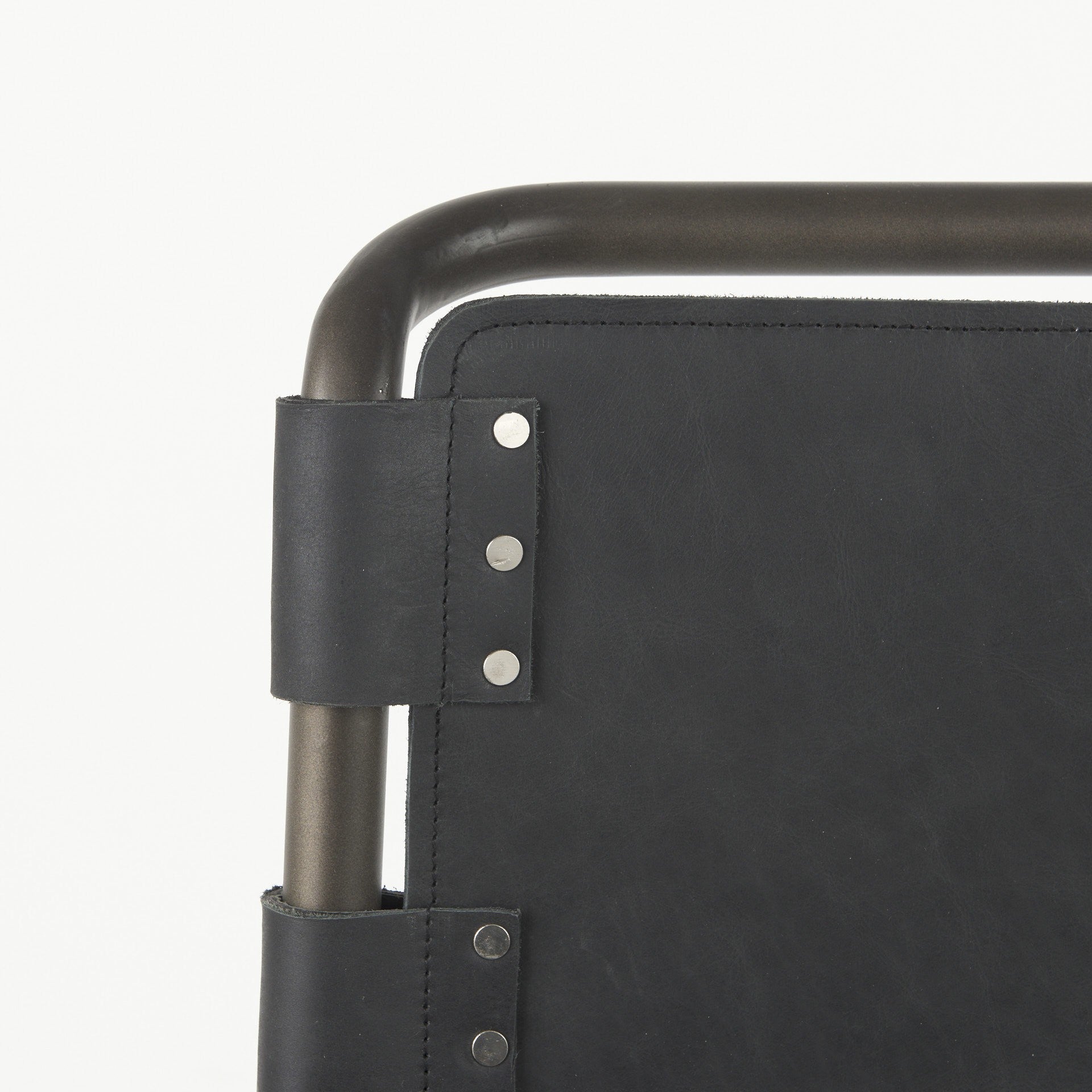 Black Leather Iron Framed Counter Stool By Homeroots | Counter Stools | Modishstore - 6