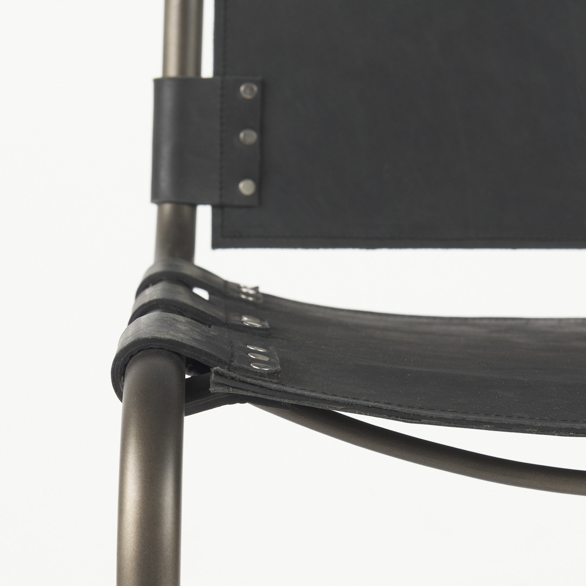 Black Leather Iron Framed Counter Stool By Homeroots | Counter Stools | Modishstore - 8