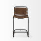 Light Brown Leather Iron Framed Counter Stool By Homeroots | Counter Stools | Modishstore - 2