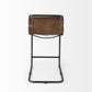 Light Brown Leather Iron Framed Counter Stool By Homeroots | Counter Stools | Modishstore - 4
