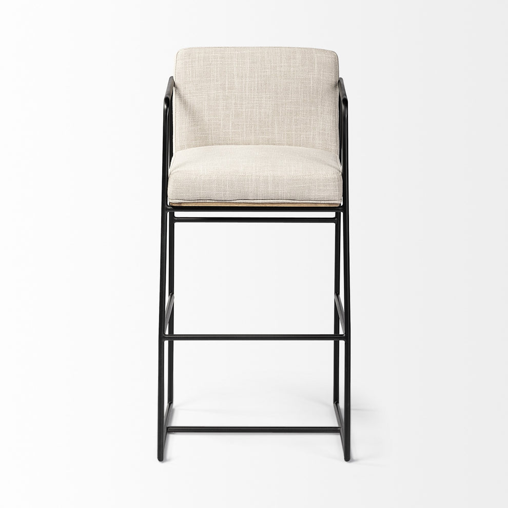 Beige Black Framed Counter Stool By Homeroots | Counter Stools | Modishstore - 2
