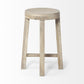 Cool Gray Whitewash Round Wooden Stool By Homeroots | Stools | Modishstore - 4