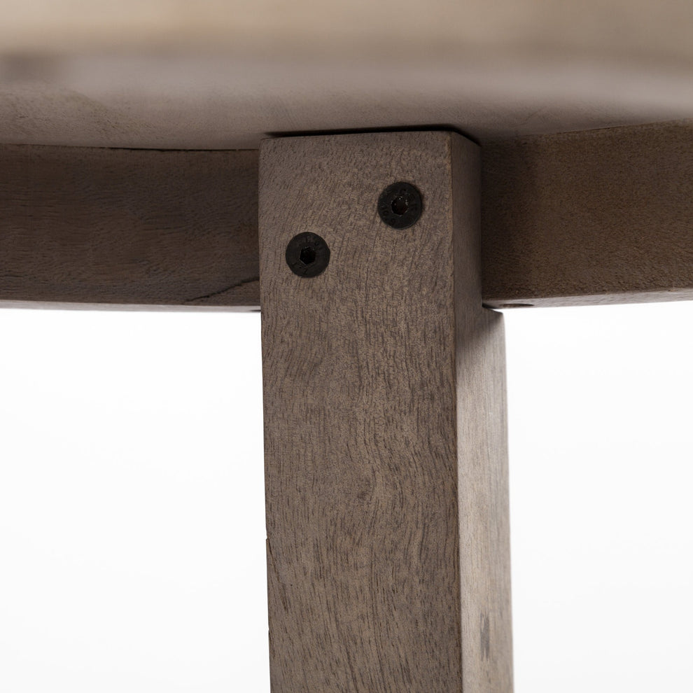 Cool Gray Whitewash Round Wooden Stool By Homeroots | Stools | Modishstore - 8