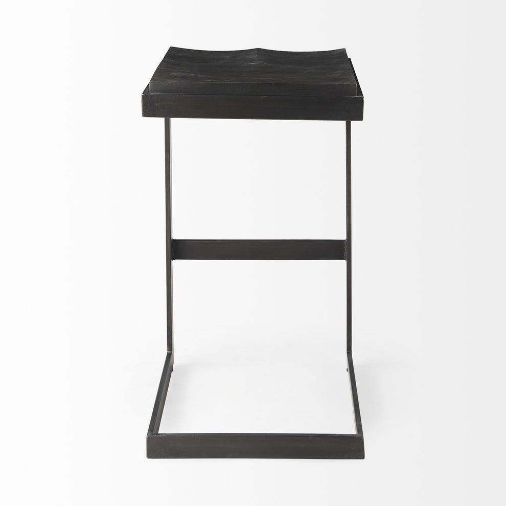 30' Black Cheeky Wood And Metal Bar Stool By Homeroots | Bar Stools | Modishstore - 4