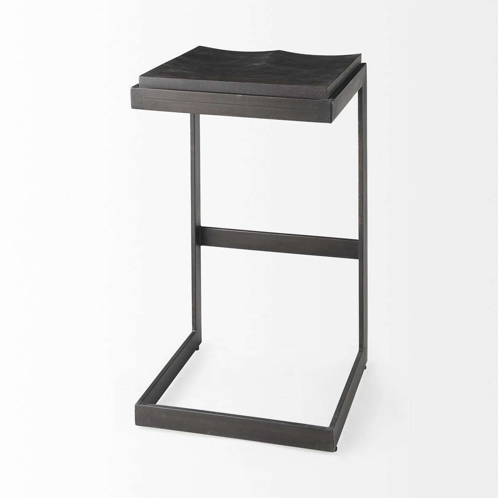 30' Black Cheeky Wood And Metal Bar Stool By Homeroots | Bar Stools | Modishstore - 5
