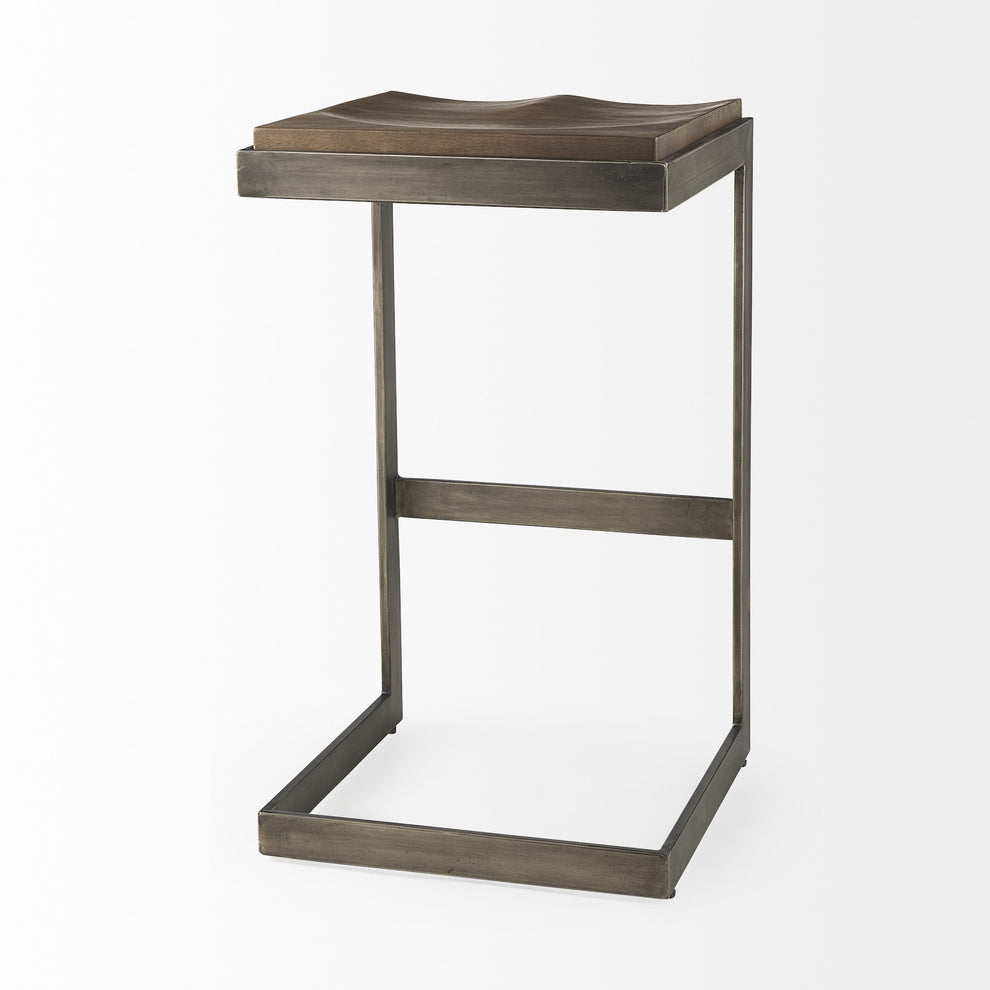 30' Black Cheeky Wood And Metal Bar Stool By Homeroots | Bar Stools | Modishstore - 14
