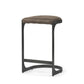 Dark Brown Leather C Shape Metal Counter Stool By Homeroots | Counter Stools | Modishstore