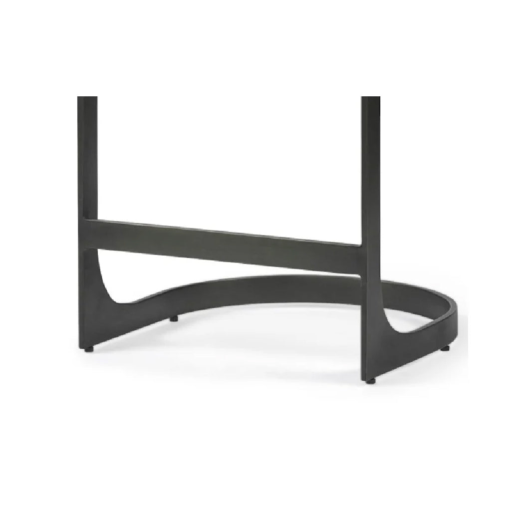 Dark Brown Leather C Shape Metal Counter Stool By Homeroots | Counter Stools | Modishstore - 3