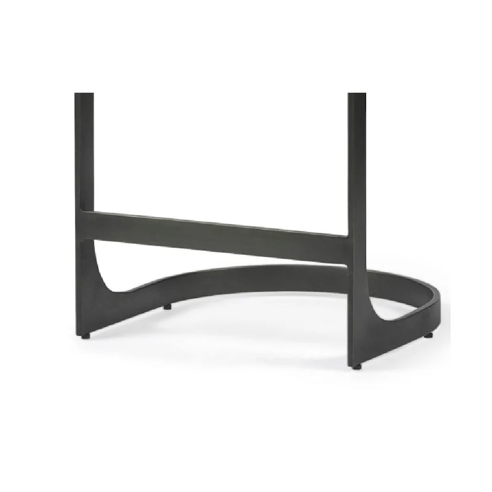 Dark Brown Leather C Shape Metal Counter Stool By Homeroots | Counter Stools | Modishstore - 3