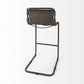 Dark Brown Leather Iron Framed Bar Stool By Homeroots | Bar Stools | Modishstore - 5