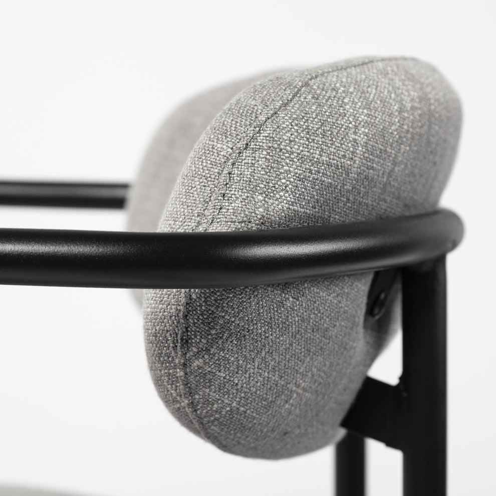 Light Gray Black Framed Bar Stool By Homeroots | Bar Stools | Modishstore - 8