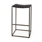 Black Woven Leather Bar Stool By Homeroots | Bar Stools | Modishstore