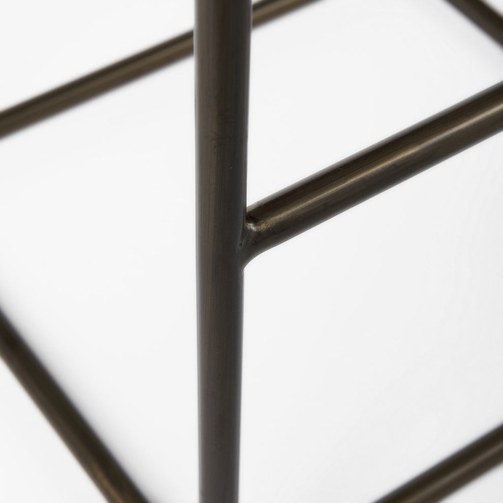 Black Woven Leather Bar Stool By Homeroots | Bar Stools | Modishstore - 7
