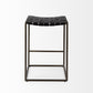 Black Woven Leather Counter Stool By Homeroots | Counter Stools | Modishstore - 4